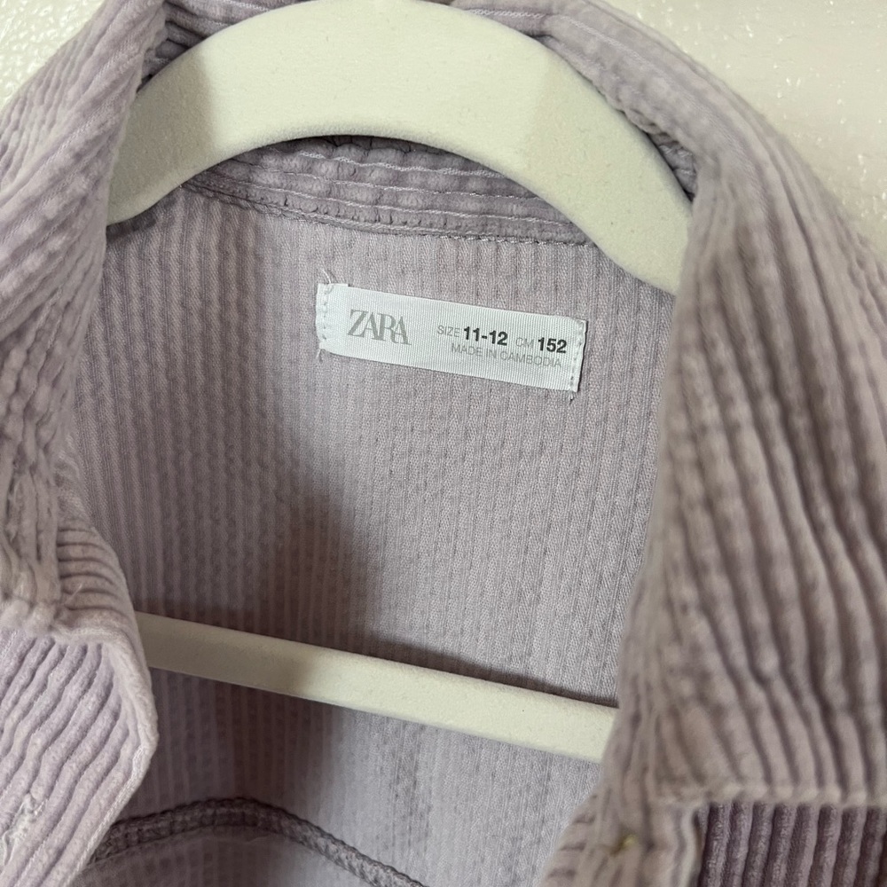 Rubbed lavender girls button down